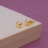 Gold Plated Ball Stud Earrings Classic Round Minimalist Everyday Jewelry