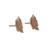 Gold Plated Feather Stud Earrings Minimalist Nature Inspired Jewelry