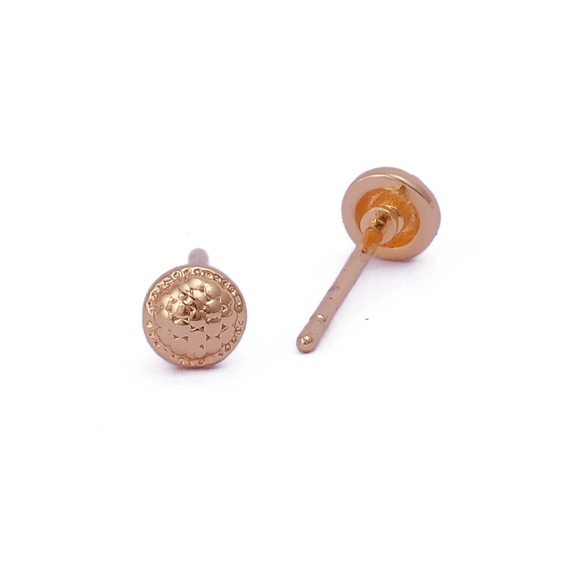 Textured Gold Dot Stud Earrings Minimal Everyday Earrings for Women