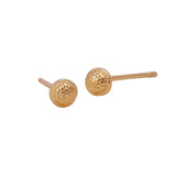 Textured Gold Dot Stud Earrings Minimal Everyday Earrings for Women