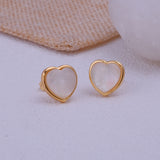 Heart of Pearl – Gold Plated Mother of Pearl Stud Earrings