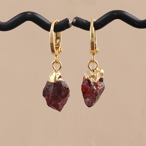 Raw Gemstone Birthstone Dangle & Drop Earrings