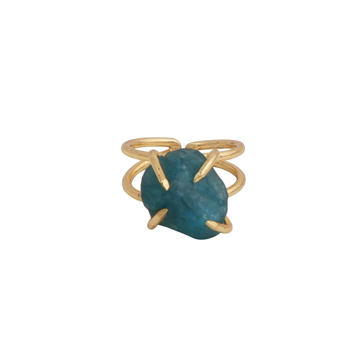 18K Gold Plated Raw Citrine Ring, Statement Jewelry Adjustable Ring 5393