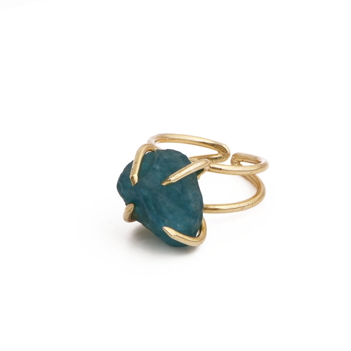 18K Gold Plated Raw Citrine Ring, Statement Jewelry Adjustable Ring 5393