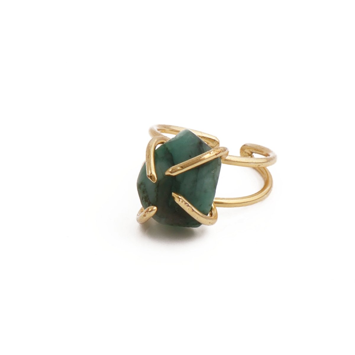 18K Gold Plated Raw Citrine Ring, Statement Jewelry Adjustable Ring 5393