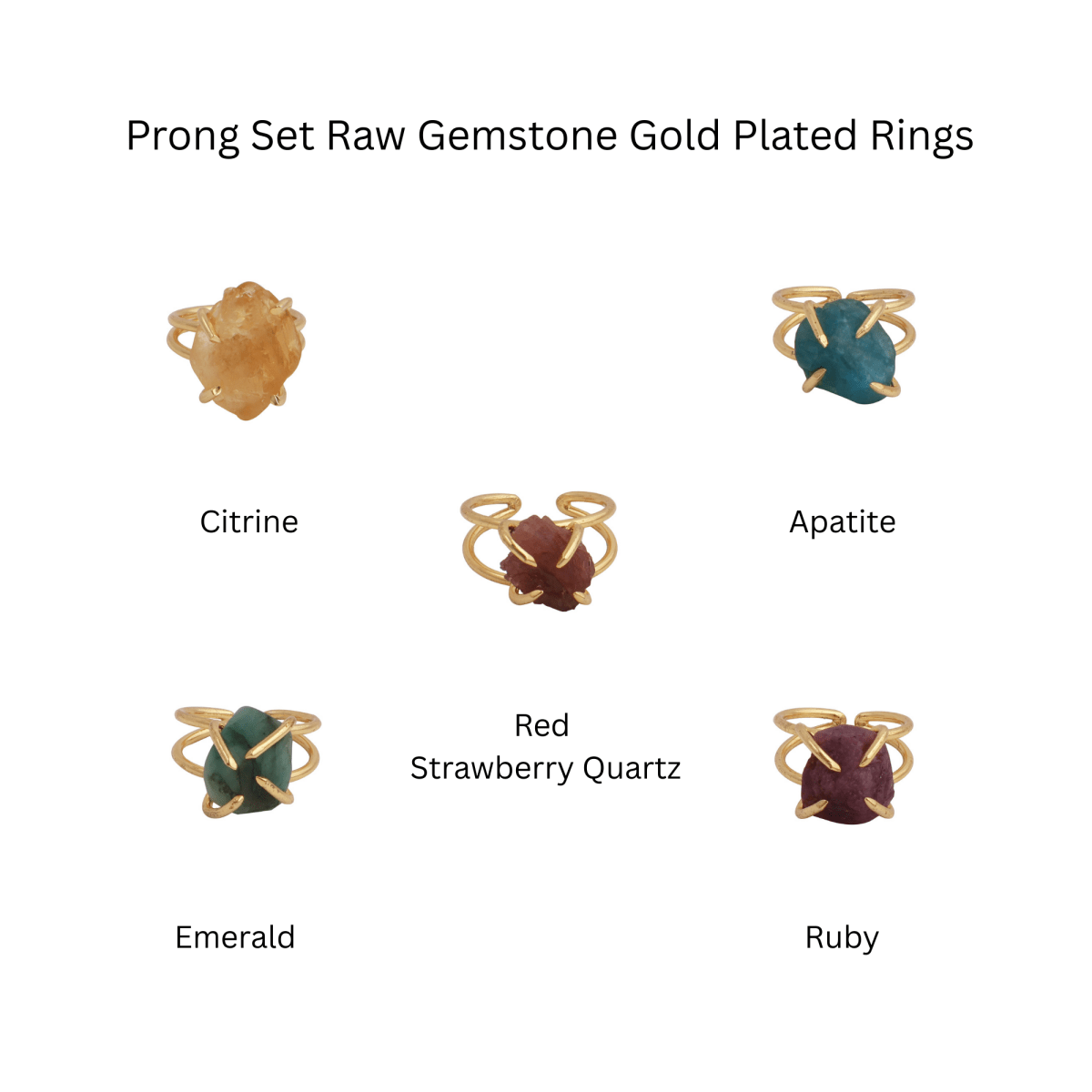 18K Gold Plated Raw Citrine Ring, Statement Jewelry Adjustable Ring 5393