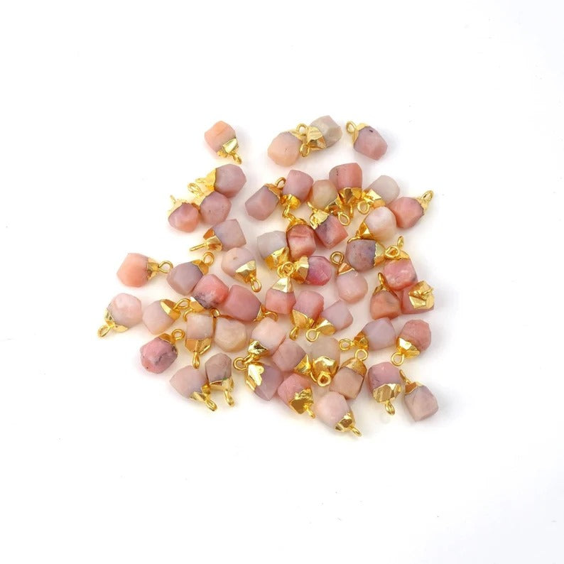 Natural Pink Opal Raw Gemstone Charm