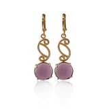 Rare Hydro purple Amethyst Stud Earrings, Drop & Dangle Earrings, Gold Plated Jewelry...