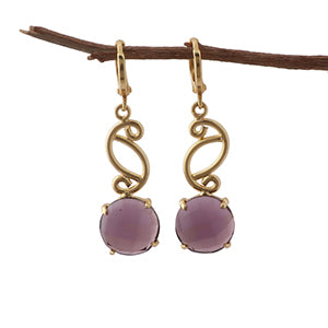 Rare Hydro purple Amethyst Stud Earrings, Drop & Dangle Earrings, Gold Plated Jewelry...