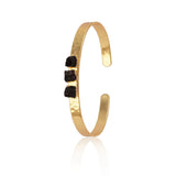 Raw Garnet Gold Plated Bangle