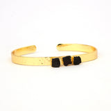 Raw Garnet Gold Plated Bangle