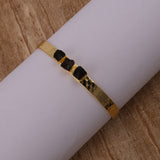 Raw Garnet Gold Plated Bangle