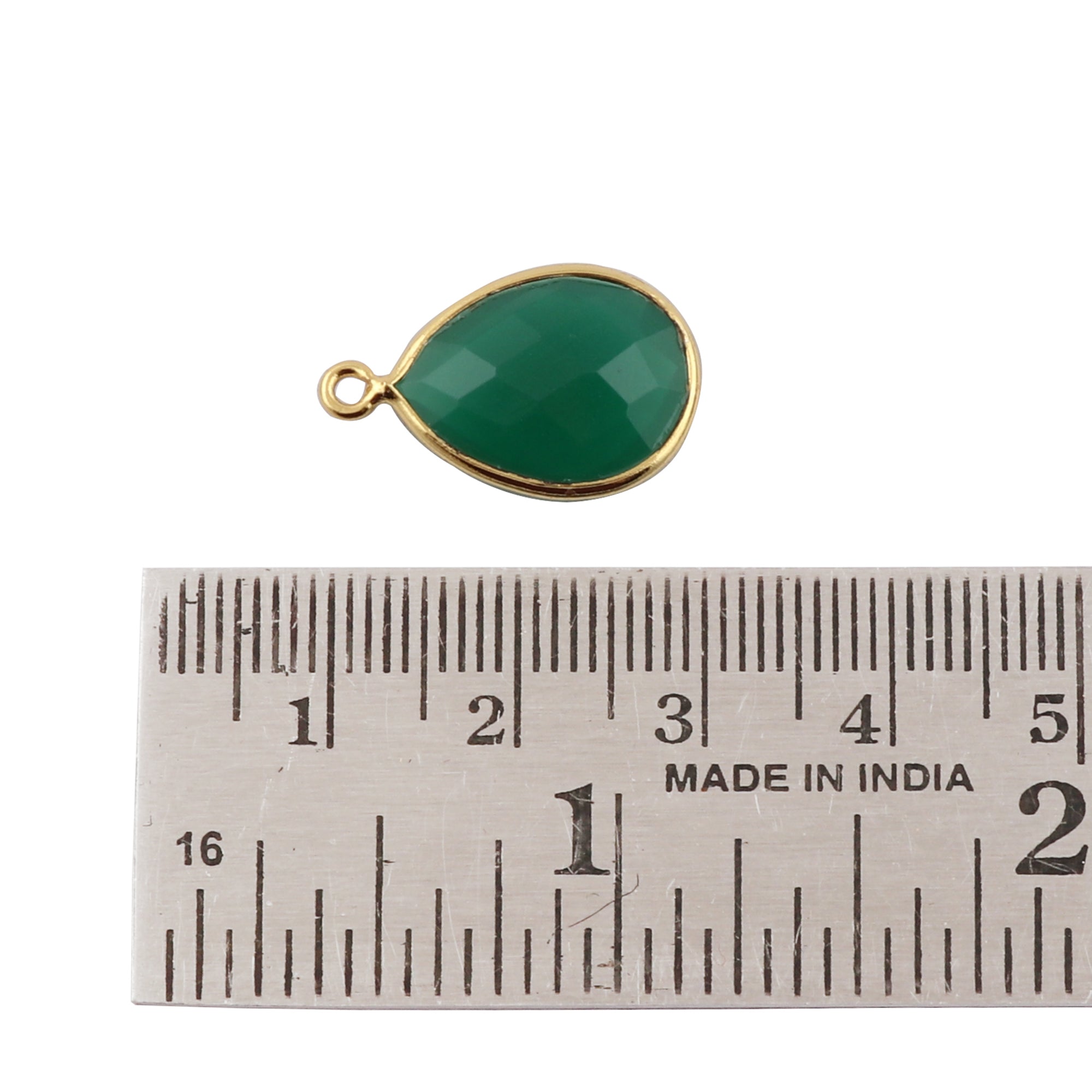 Bezel Connector Gold Plated Charm Single Bail Pear Gemstone Findings.....