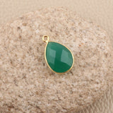 Bezel Connector Gold Plated Charm Single Bail Pear Gemstone Findings.....