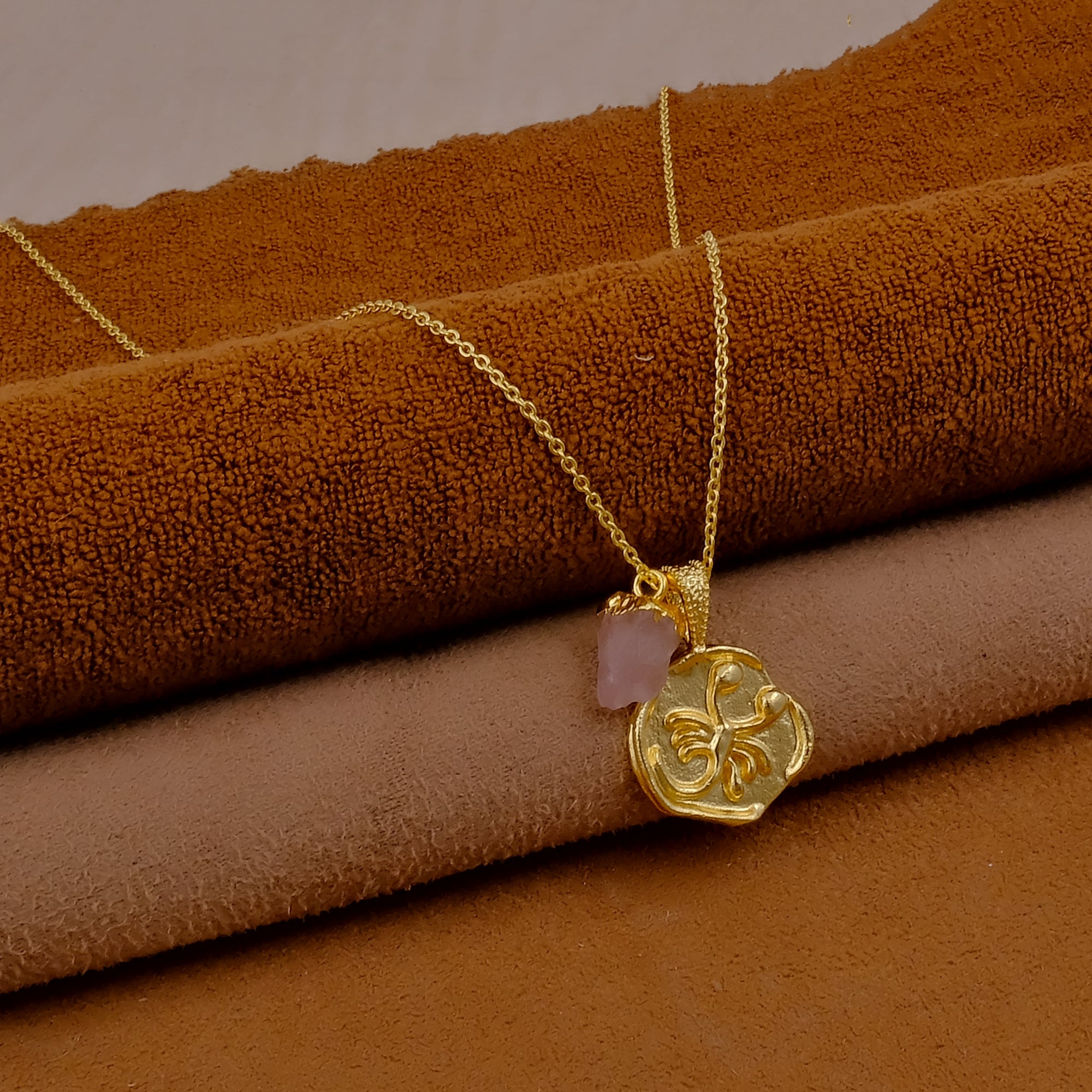 Ruby Gemstone Necklace Zodiac Sign Necklace Gold Plated Chain Necklace Rose Quartz