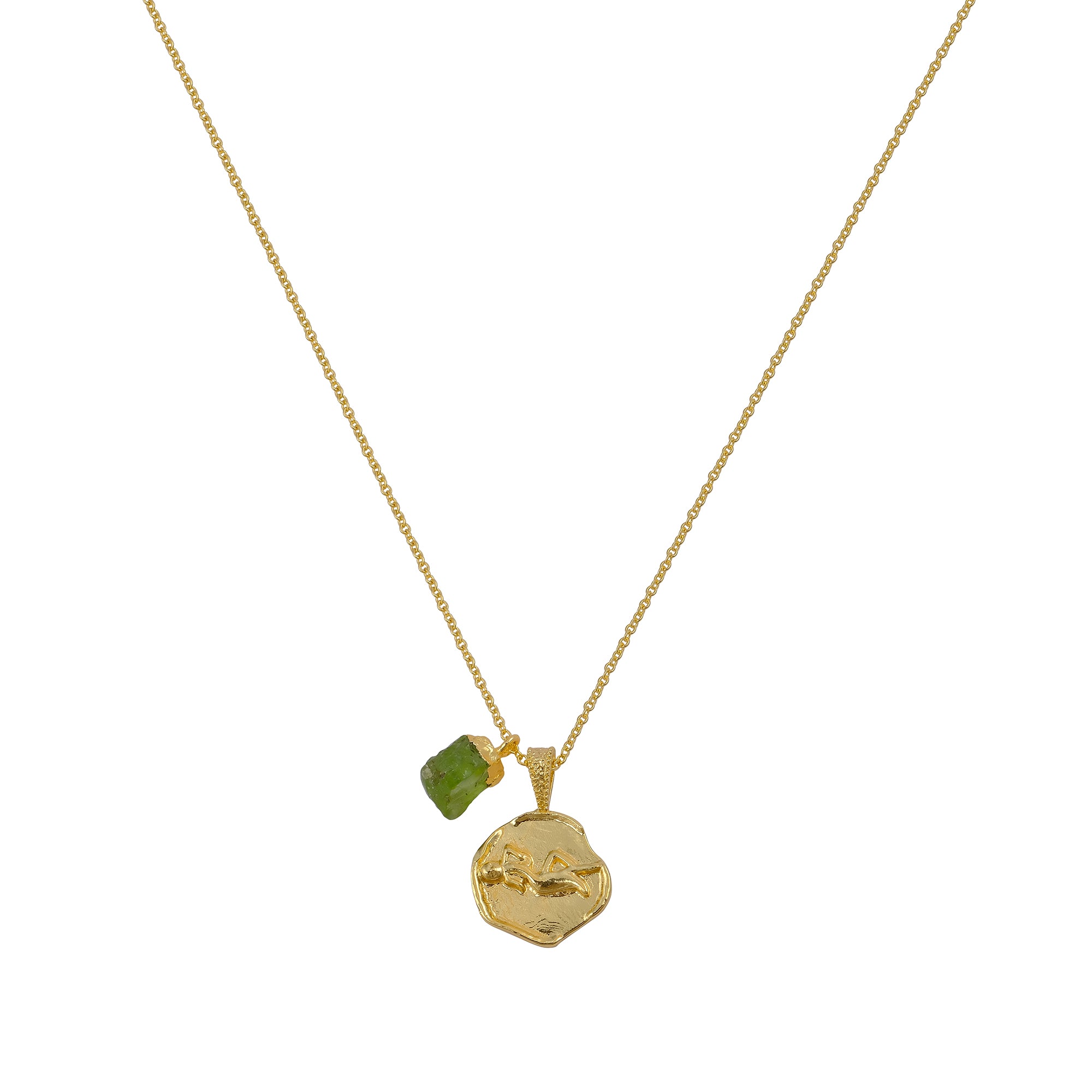 Ruby Gemstone Necklace Zodiac Sign Necklace Gold Plated Chain Necklace