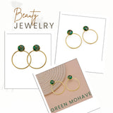Red Mohave Gold Plated Hoop Stud Earrings, Minimalist Jewelry CE-1003