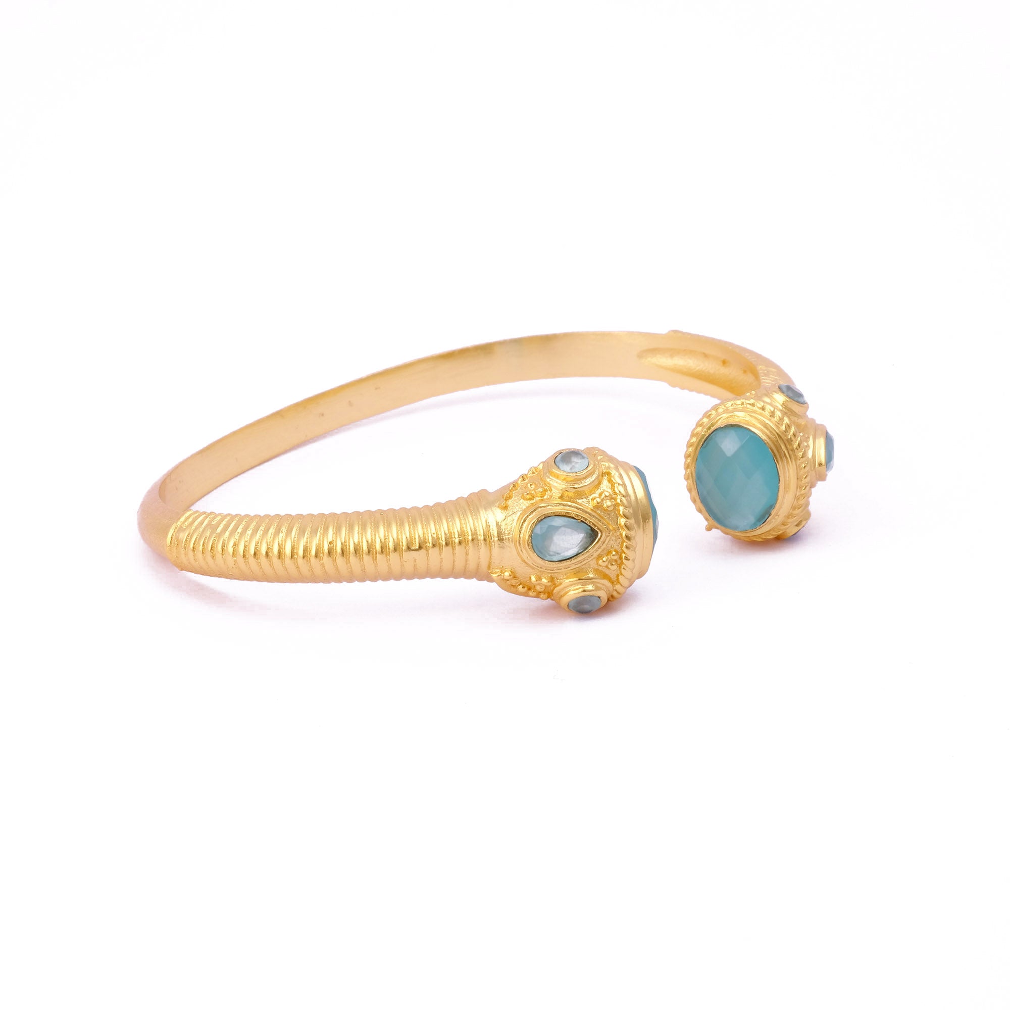 Peridot Gemstone Bangle Gold Plated Textured Open Cuff Bangle Handmade Statement Bangle