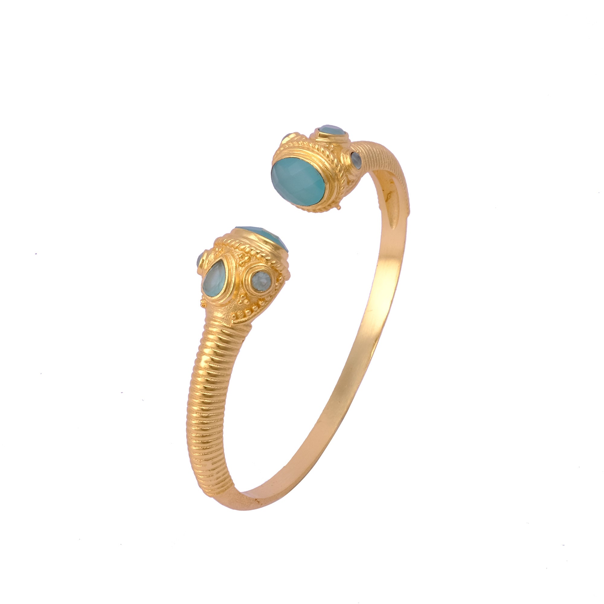 Peridot Gemstone Bangle Gold Plated Textured Open Cuff Bangle Handmade Statement Bangle