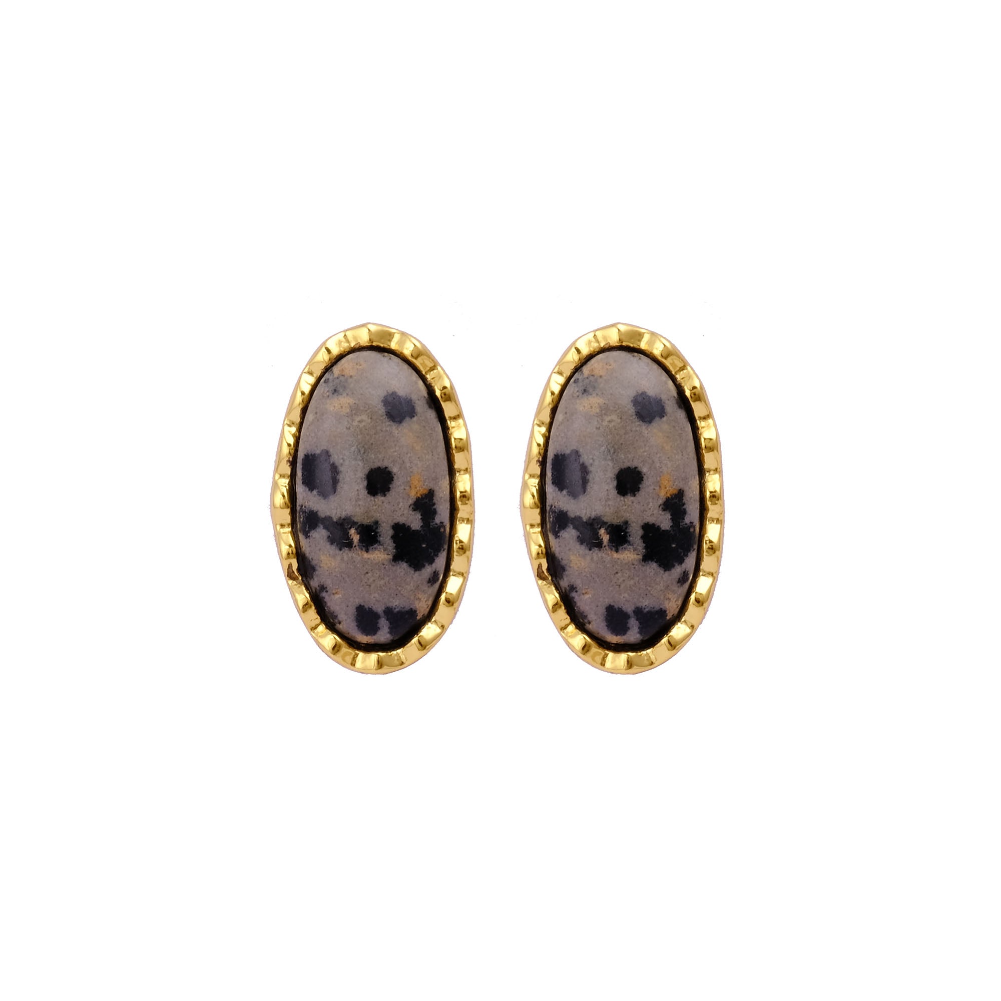 Green Onyx Gemstone Stud Oval Shape Stud Earring Gold Plated Push Back Stud Earring