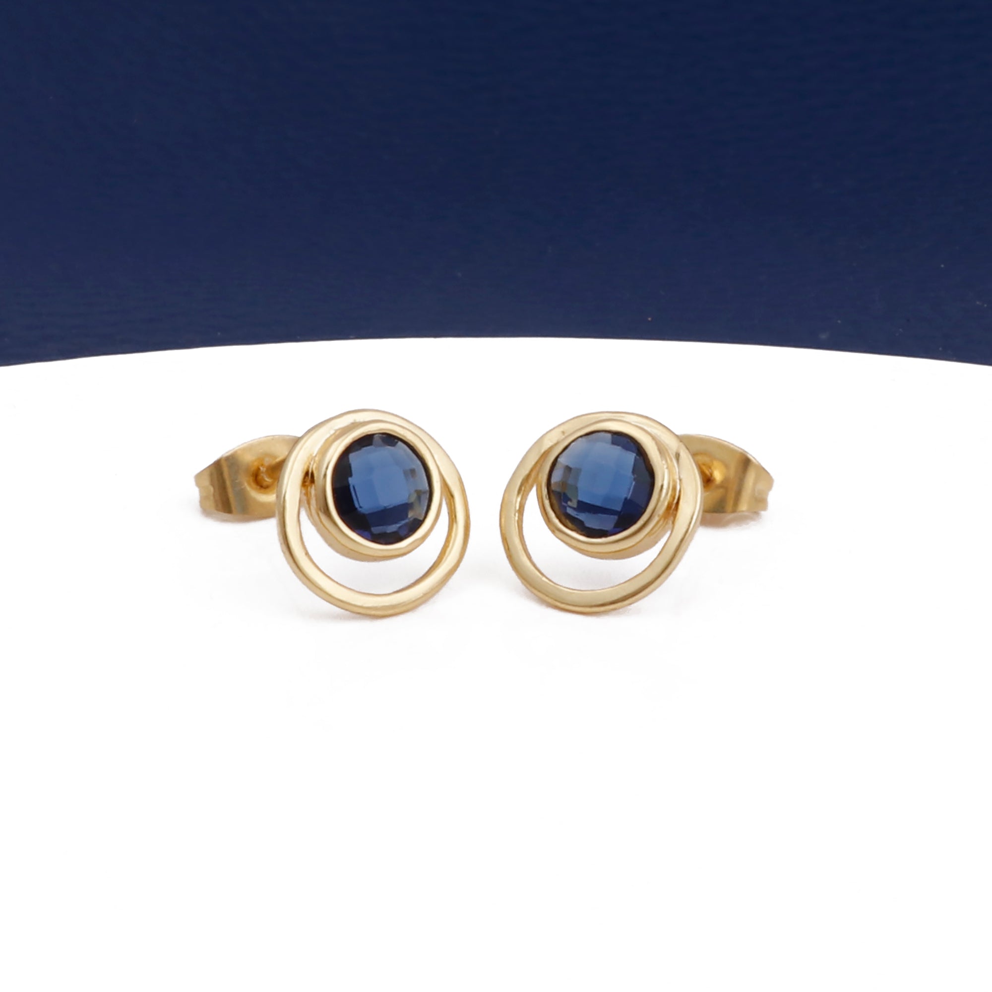 Peridot Gemstone Stud Earrings Gold Plated Push Back Earrings Collet Setting Earring Pairs