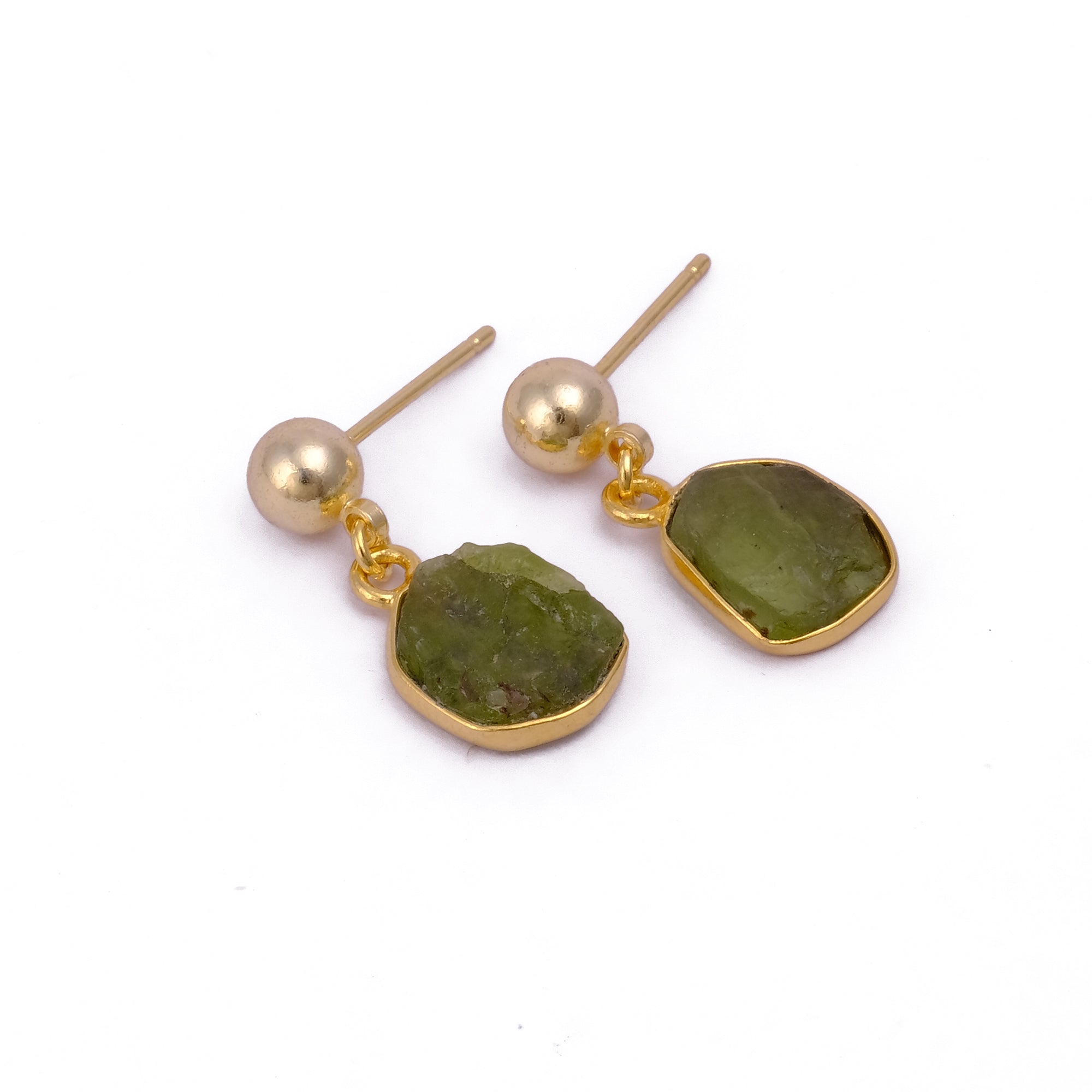 Raw Ruby Earrings Handmade Gold Plated Dangle Earrings Natural Rough Stone Birthstone Jewelry