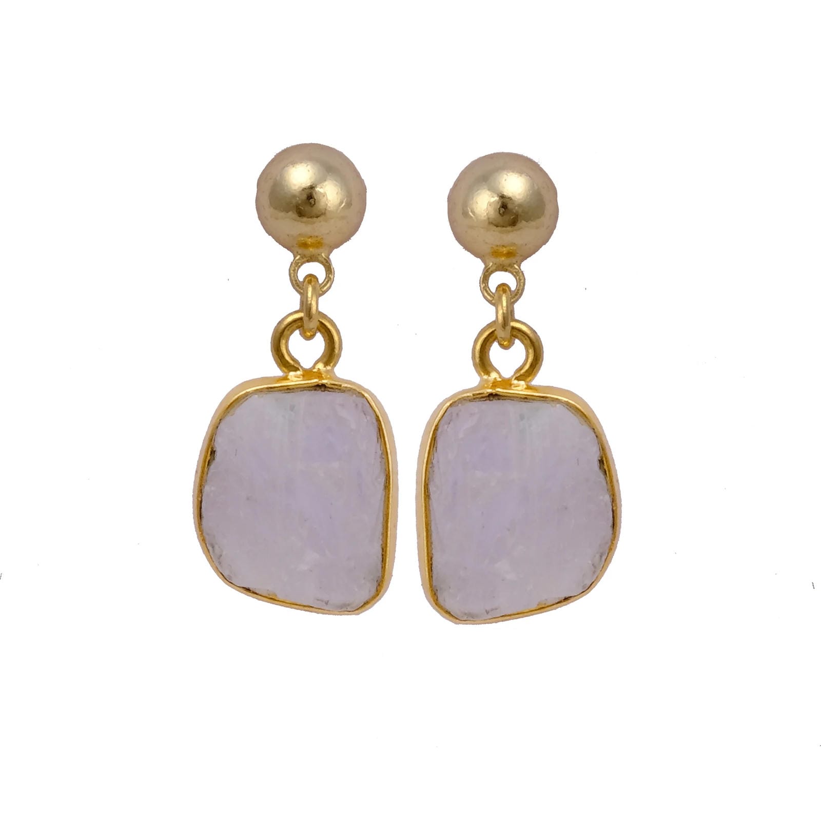 Raw Ruby Earrings Handmade Gold Plated Dangle Earrings Natural Rough Stone Birthstone Jewelry