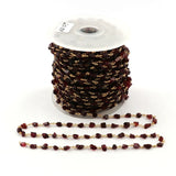 Raw Garnet Gemstone Uncut Shape Rosary Beads Chain