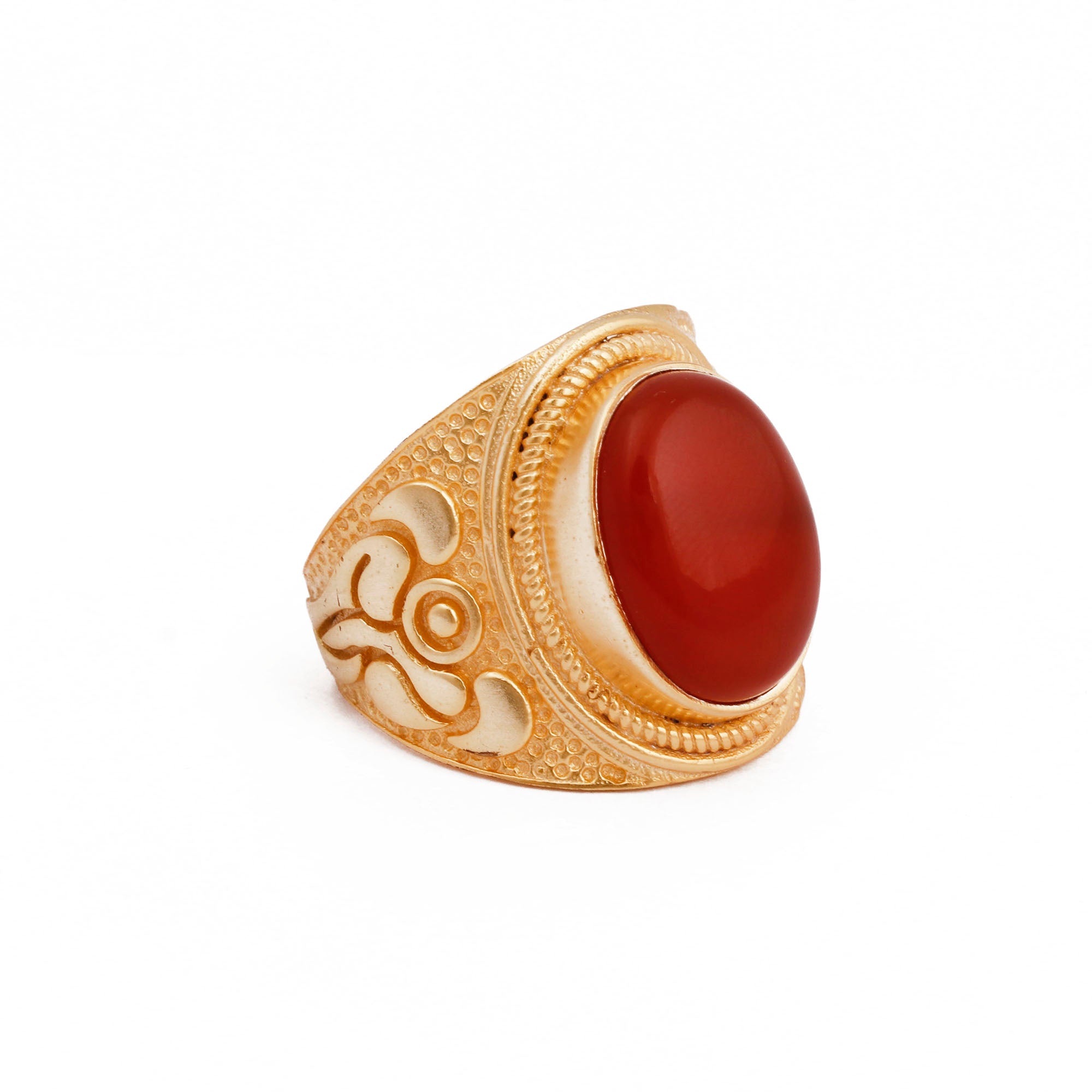 Gold Plated Filigree Labradorite Statement Ring - Elegant Handcrafted Jewelry
