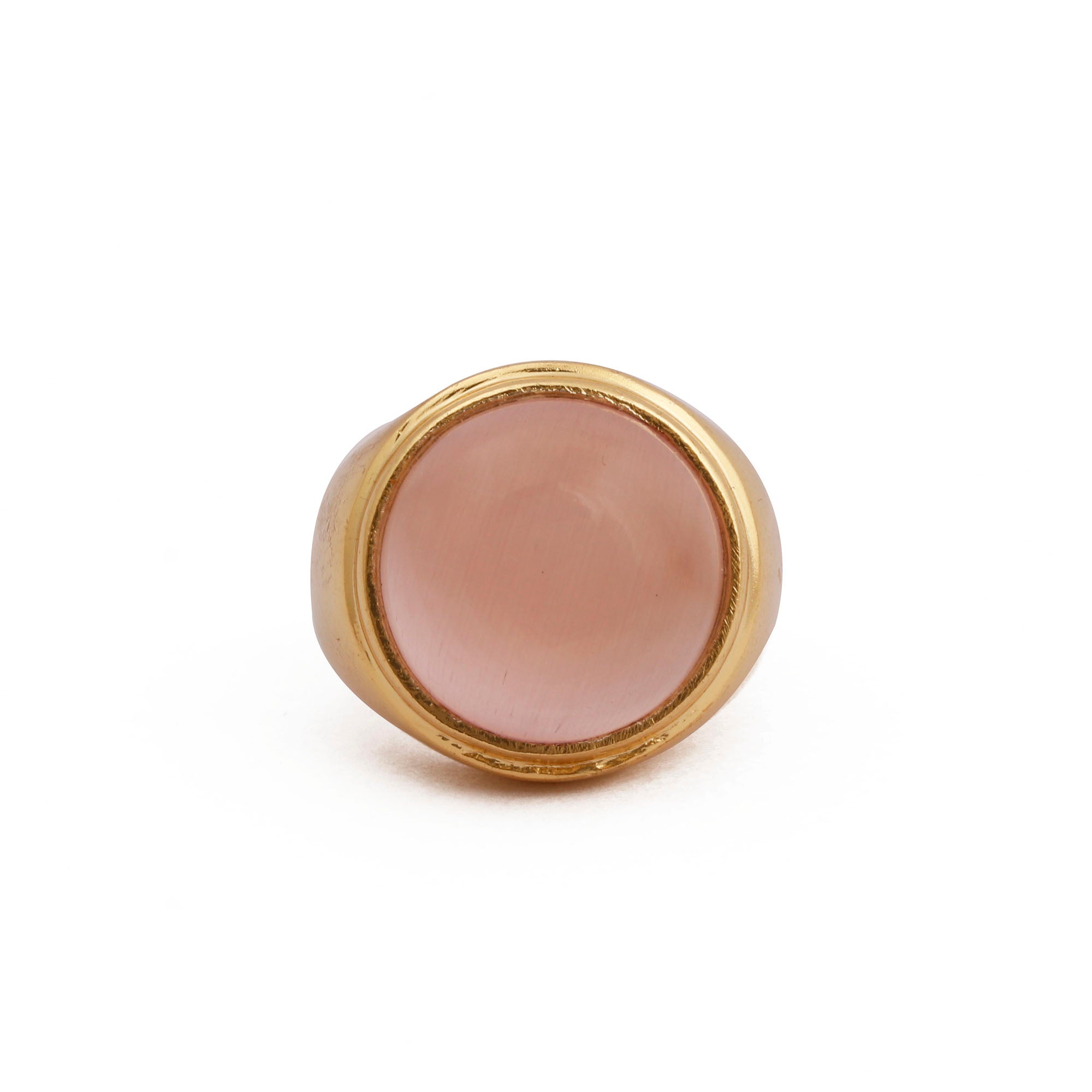 Rose Quartz Ring, Gold Plated Ring, Brass Jewelry, Boho Handmade Ring