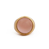 Rose Quartz Ring, Gold Plated Ring, Brass Jewelry, Boho Handmade Ring