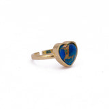 Apatite Mohave Heart Shape Statement Ring, Gold Plated Jewelry CR - 1002