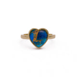Apatite Mohave Heart Shape Statement Ring, Gold Plated Jewelry CR - 1002