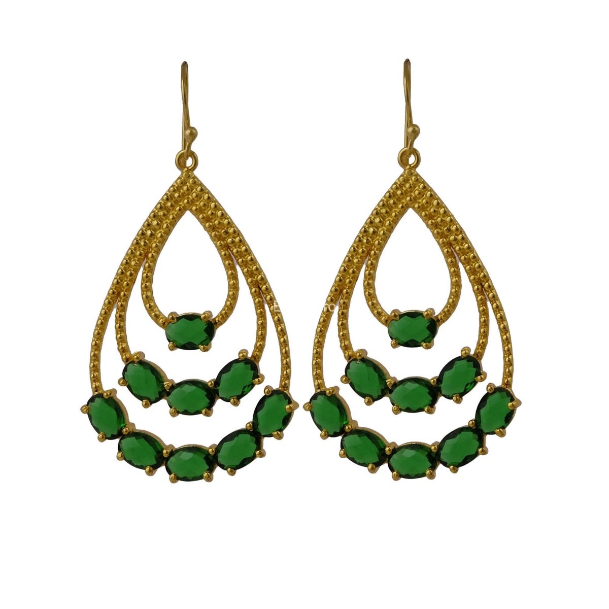 Apatite Stone Gold Plated Engagement Daughter Dangle Drop Prong Hook Earrings