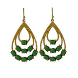 Apatite Stone Gold Plated Engagement Daughter Dangle Drop Prong Hook Earrings