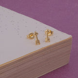 Arrow Stud Earrings Minimal Gold Plated Arrowhead Dainty Earrings for Women