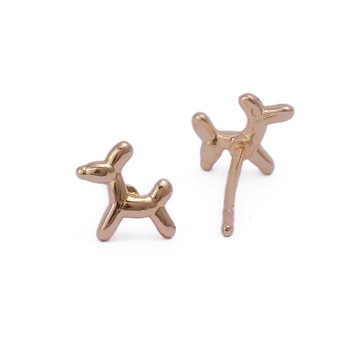 Balloon Dog Stud Earrings Cute Minimal Gold Plated Earrings