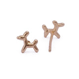 Balloon Dog Stud Earrings Cute Minimal Gold Plated Earrings