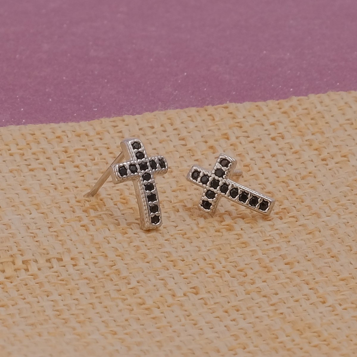 Black Onyx Gemstone Stud Earrings Tiny Aesthetic Christian Jewelry Silver Plated Jewelry