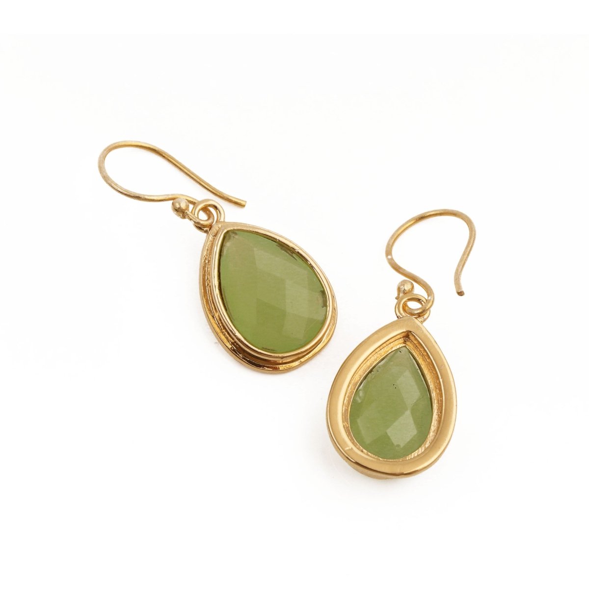 Blue Chalcedony Dangle Drop Hook Earrings, Minimalist Birthstone Jewelry CE - 1035