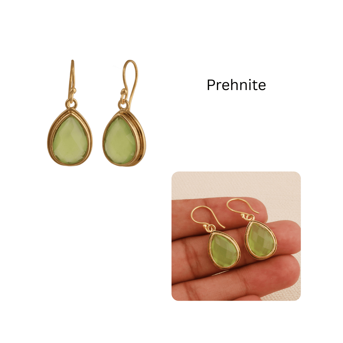 Blue Chalcedony Dangle Drop Hook Earrings, Minimalist Birthstone Jewelry CE - 1035