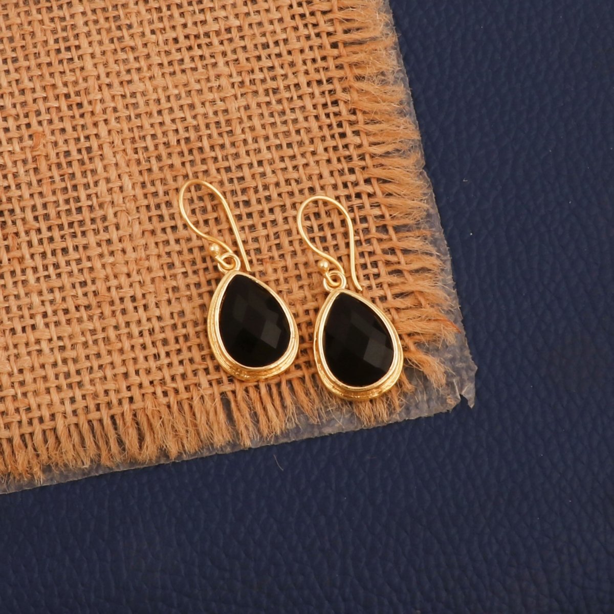 Blue Chalcedony Dangle Drop Hook Earrings, Minimalist Birthstone Jewelry CE - 1035