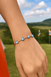 Blue Enamel Bracelet Evil Eye Cuff Bracelet Gold Plated Bangle