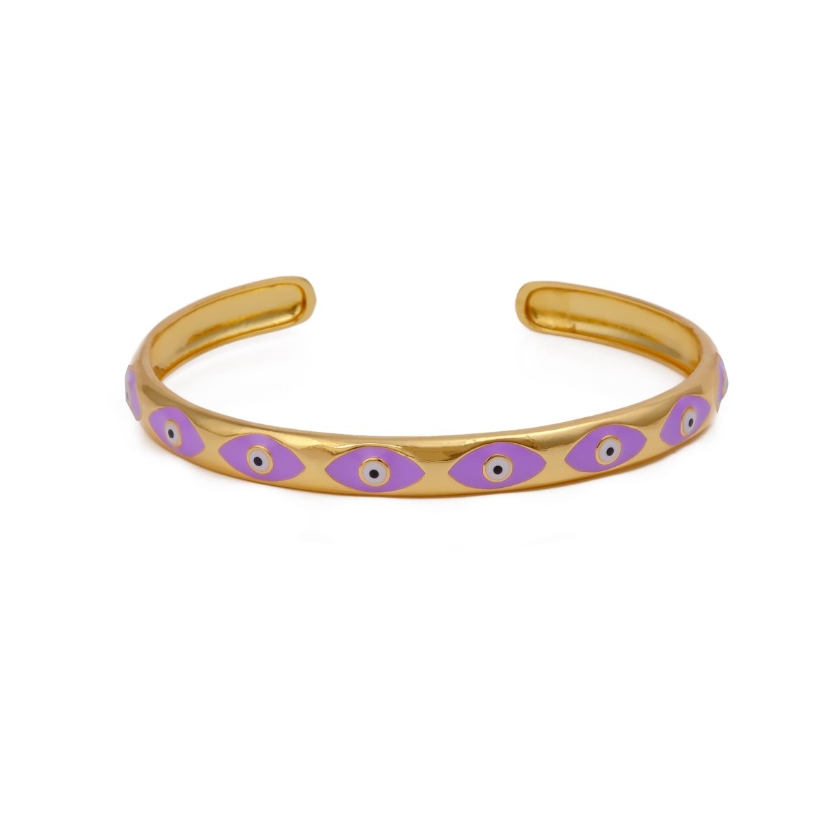 Blue Enamel Bracelet Open Cuff Bracelet Gold Plated Bangle