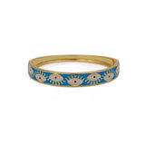 Blue Enamel Evil Eye Bangle Gold Plated Jewelry Aesthetic Bangle For Her