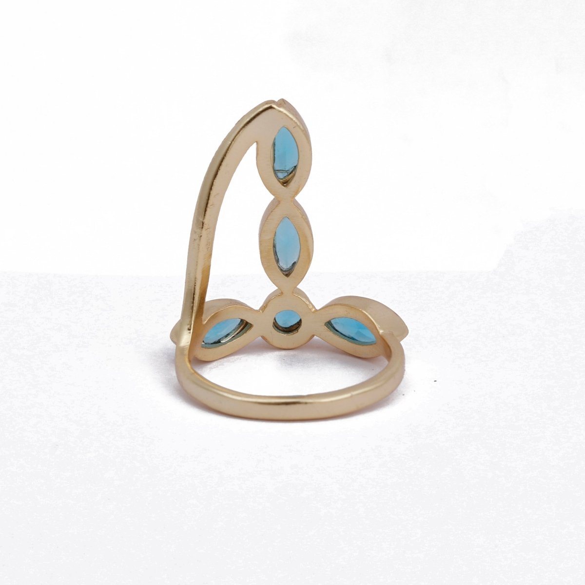 Blue Topaz Ring Dainty Gold Plated Ring, December Birthstone Ring