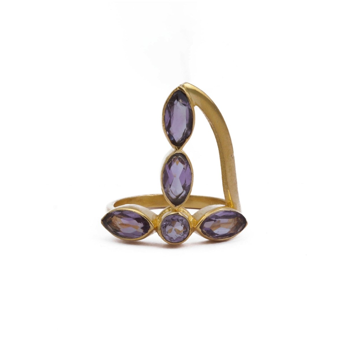 Blue Topaz Ring Dainty Gold Plated Ring, December Birthstone Ring Amethyst