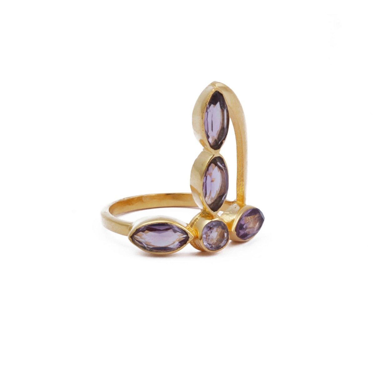 Blue Topaz Ring Dainty Gold Plated Ring, December Birthstone Ring