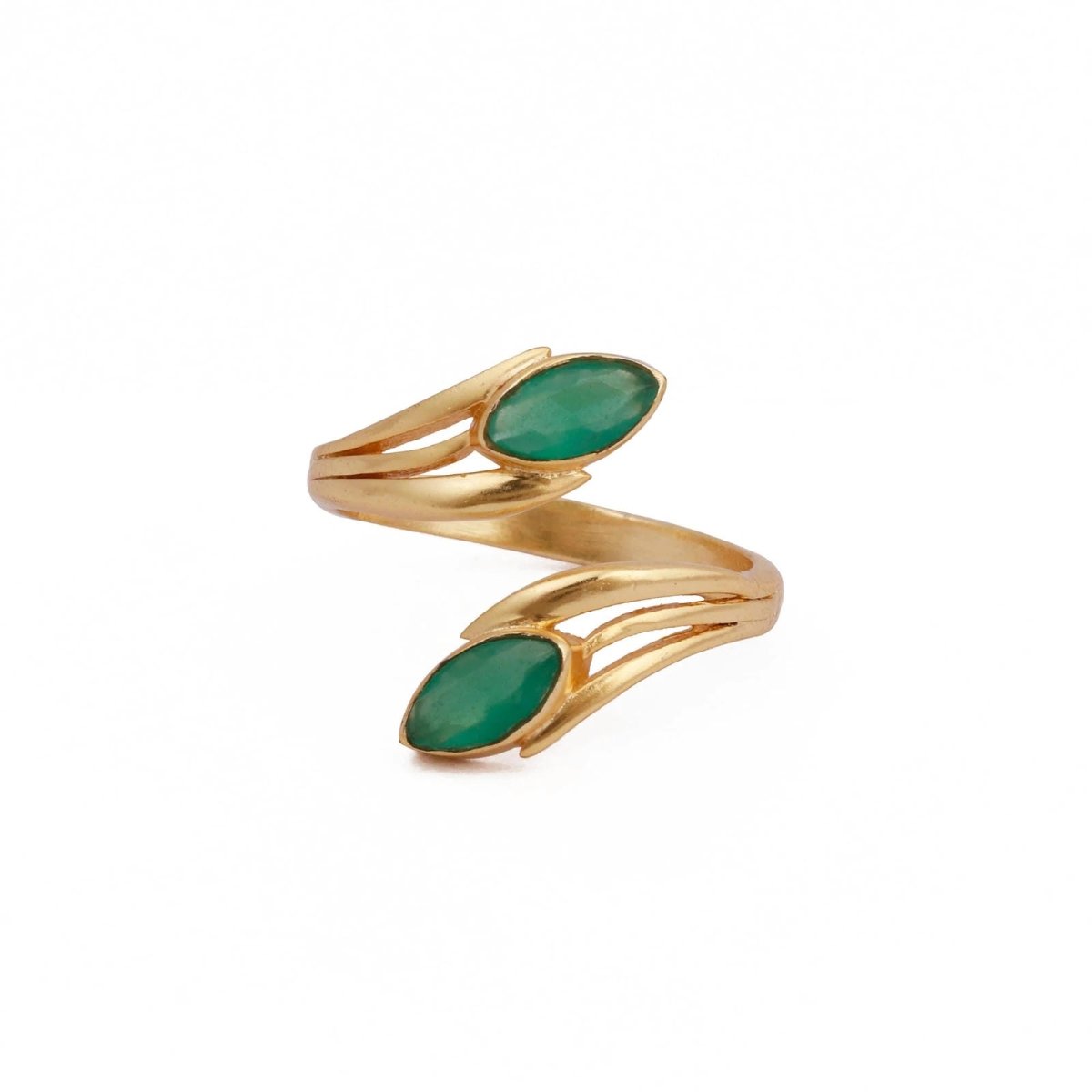 Blue Topaz Ring, Marquise Shape Gemstone Ring, Gold Plated Adjustable Statement Ring