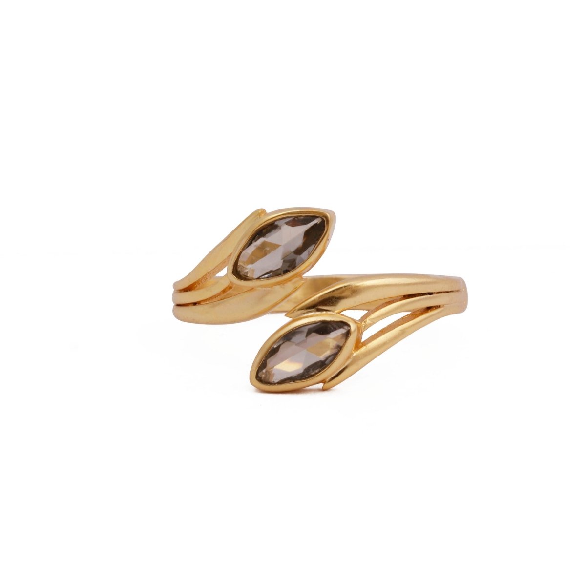 Blue Topaz Ring, Marquise Shape Gemstone Ring, Gold Plated Adjustable Statement Ring Amethyst